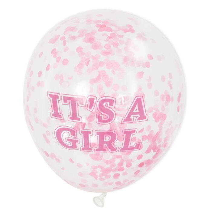 It´s a girl ballon, med konfetti