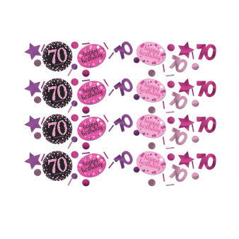 70 års, konfetti pink