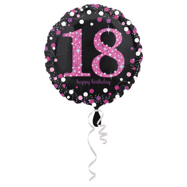 18 år folie ballon sparkling pink