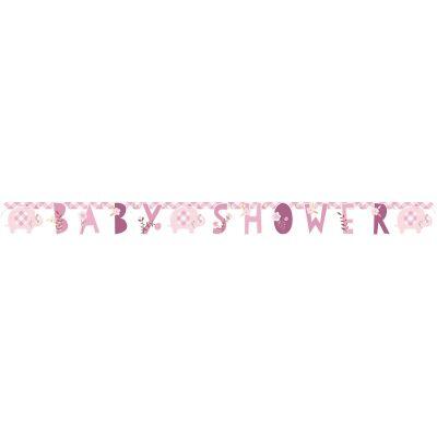 Babyshower banner, lyserød