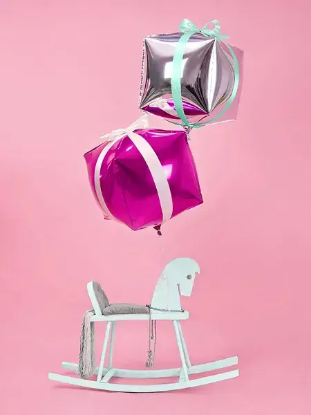 Folieballon firkant sølv