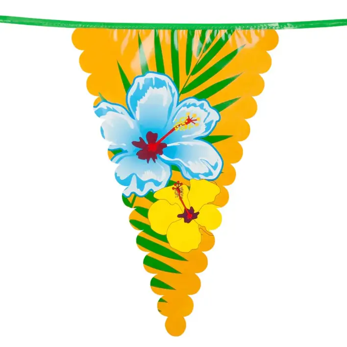 Hawaii flagbanner med hibiscus blomster
