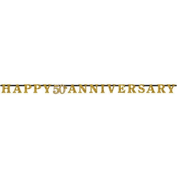 "Happy 50th Anniversary" banner