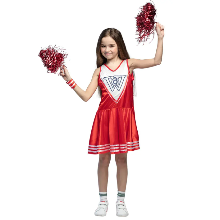 Cheerleader Pom Pom metalisk rød