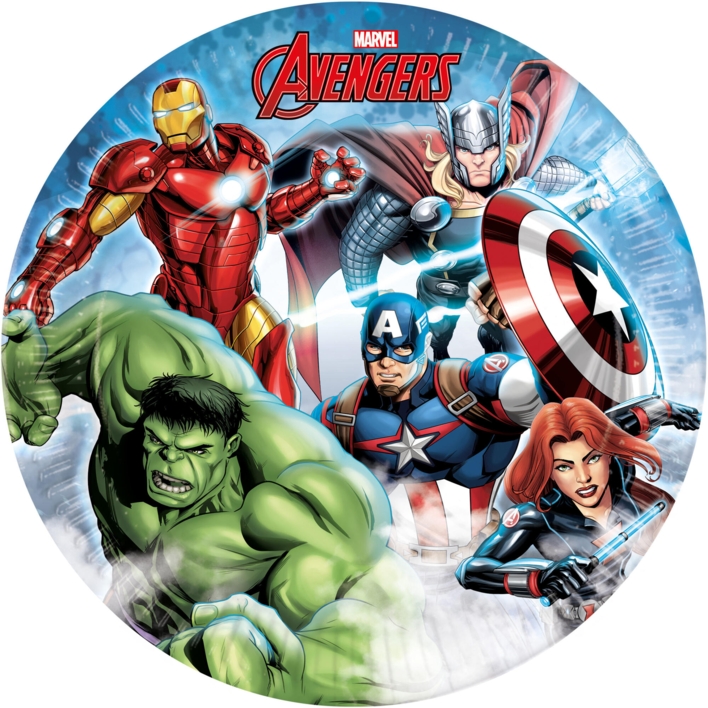 Avengers paptallerken 23 cm 8 stk