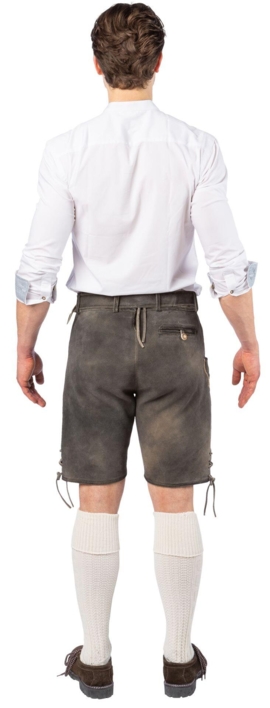 Lederhosen stengrå længde kort