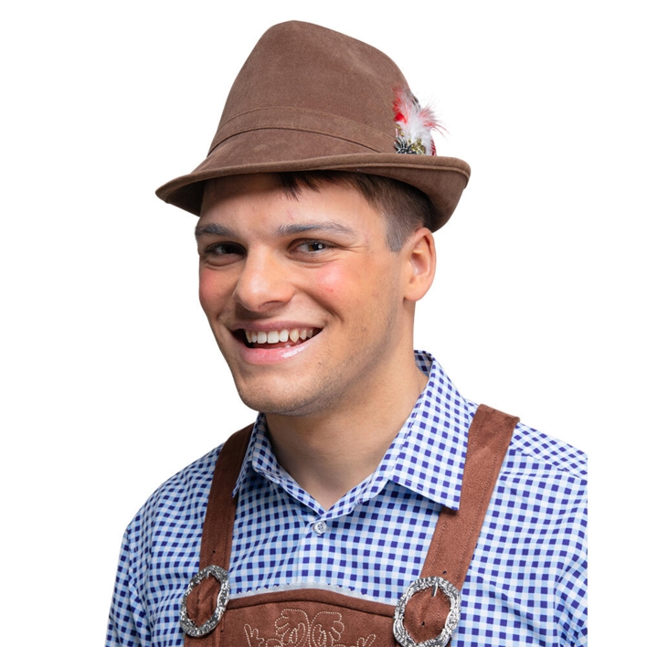 Oktoberfest hat i brun ruskindslook