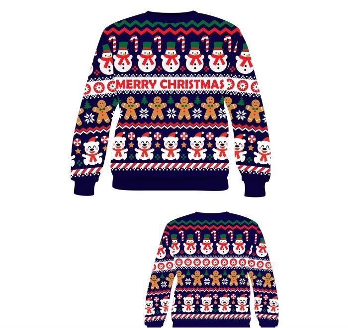 Julesweater med julemotiver til kvinder