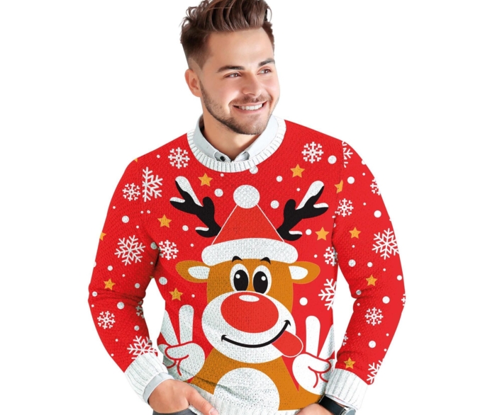 Julesweater med rensdyr til mænd