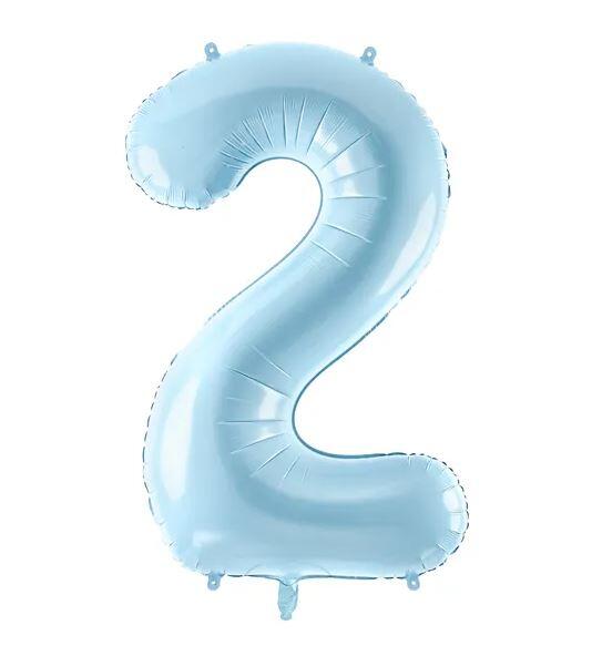 Folieballon 2 - lyseblå 86 cm