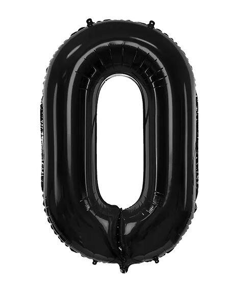 Folieballon 0 - sort 86 cm