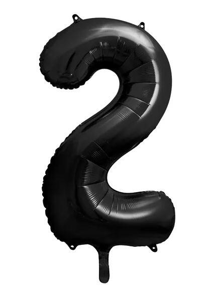 Folieballon 2 - sort 86 cm