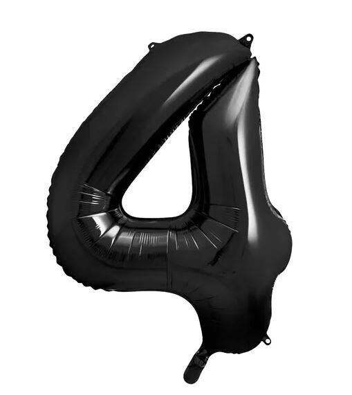 Folieballon 4 - sort 86 cm