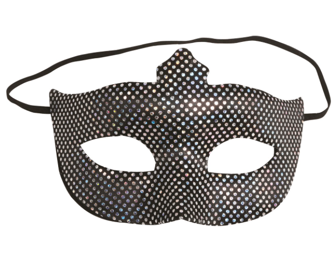 Maske sort med prikker metallic