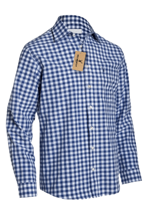 Ternet skjorte, blå - Store tern Premium