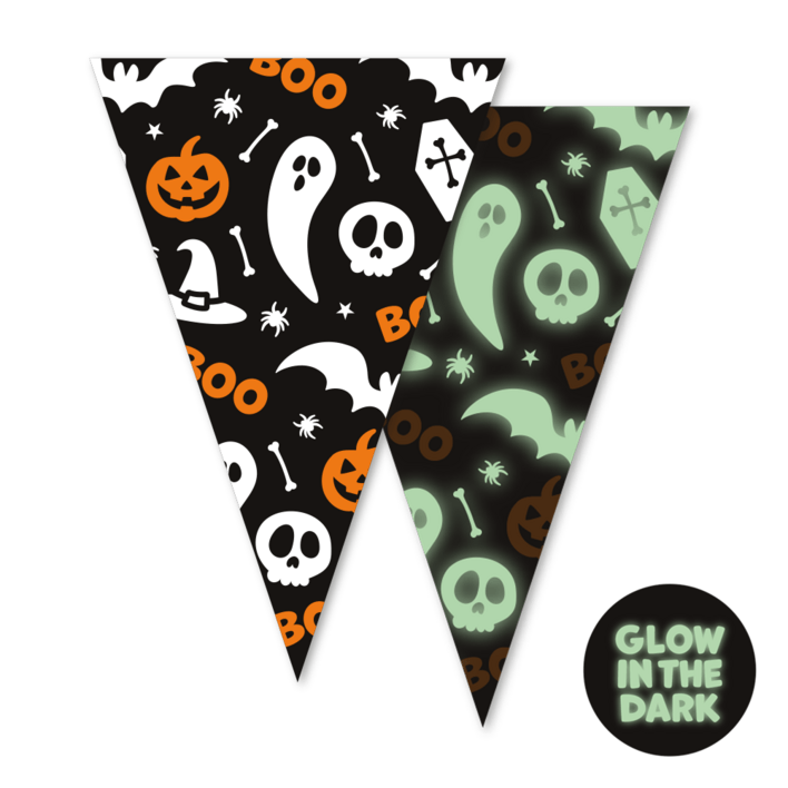 Glow-in-the-dark halloween flagbanner 6 m