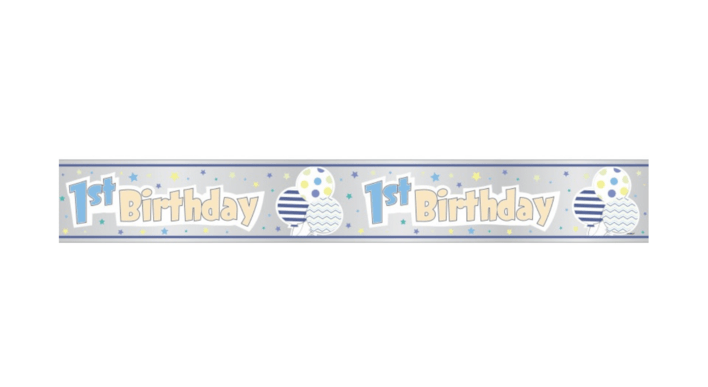 1 års fødselsdagsbanner blå