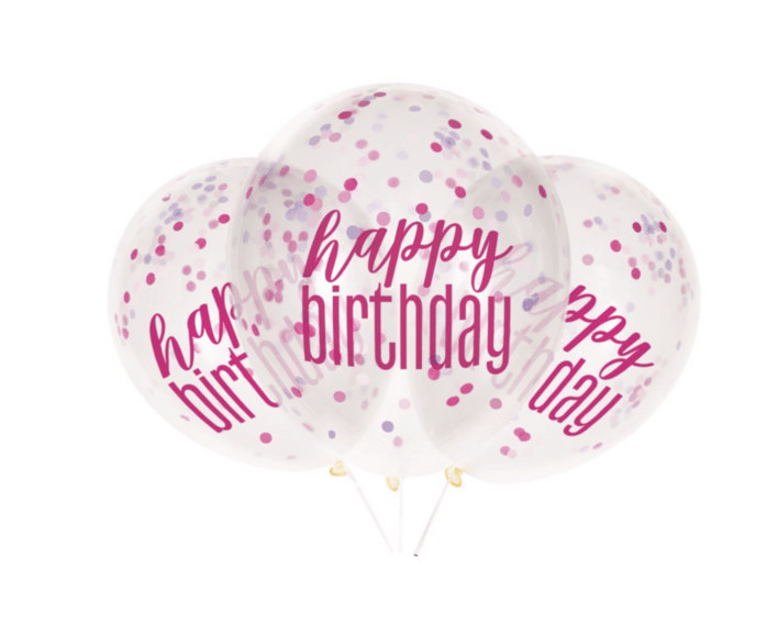 Happy birthday balloner pink-Lilla DIY