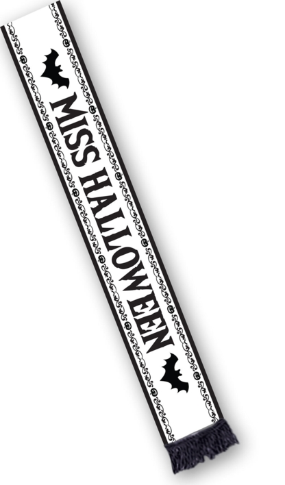Sash sort/hvid - Miss Halloween