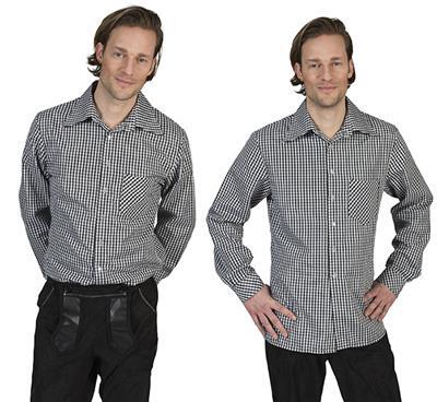 Skjorte - Sort/hvid ternet