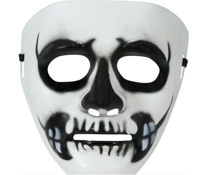 Hvid skelet maske i plast