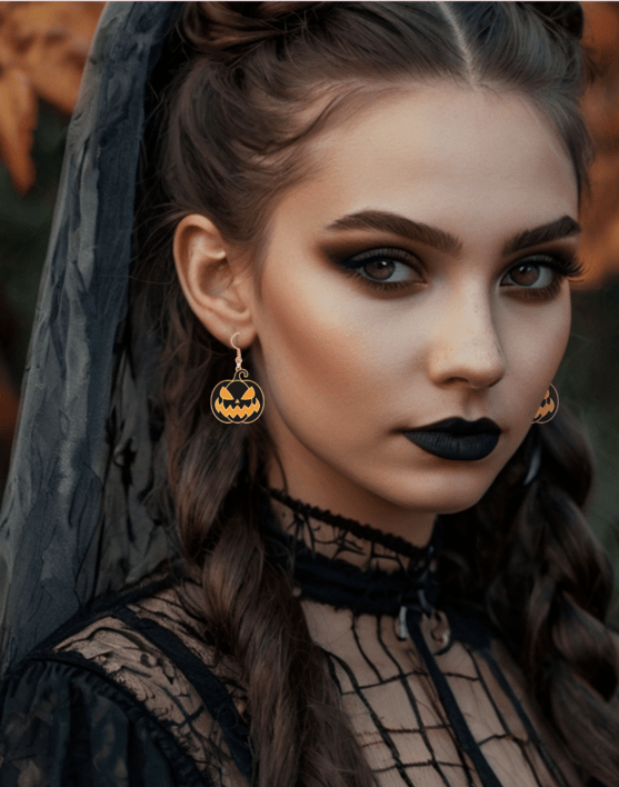 Græskar øreringe - til huller i ørerne