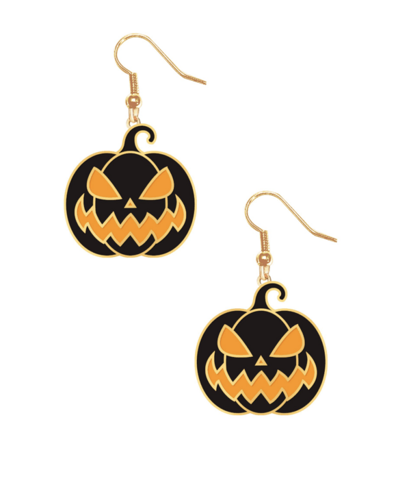 Græskar øreringe - til huller i ørerne