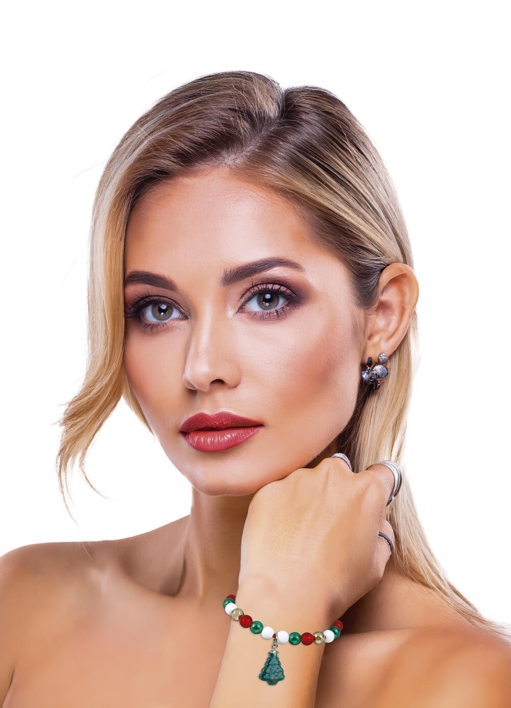 Julearmbånd med perler og Juletræ