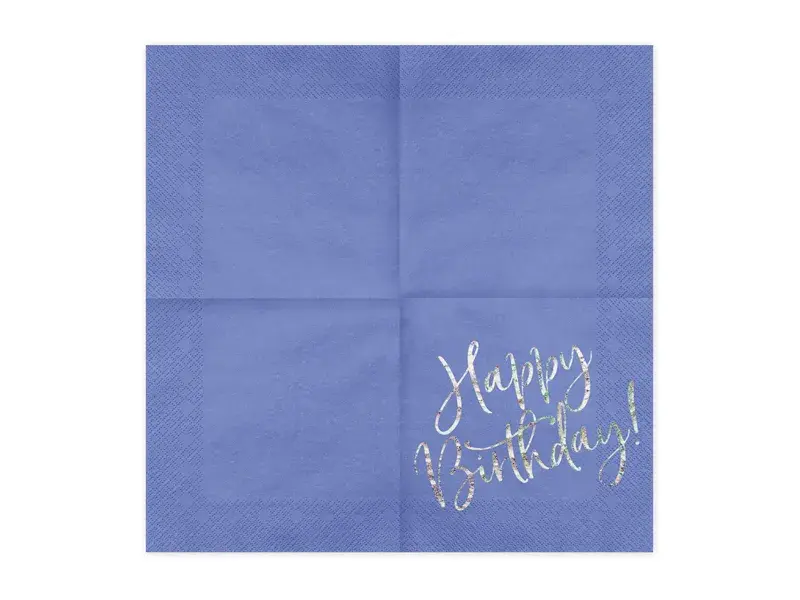 Happy Birthday servietter i blå
