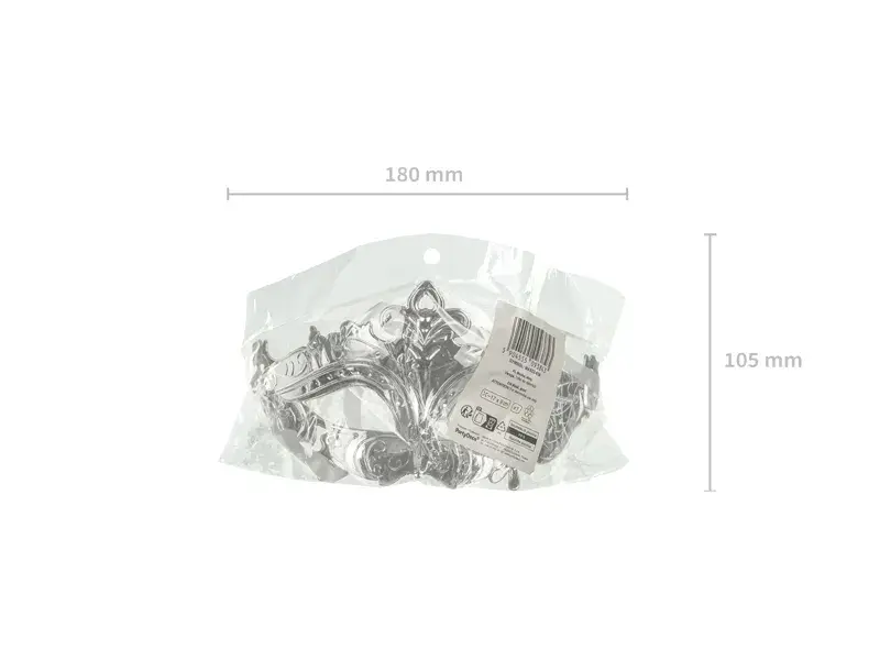 Øjenmaske i sølvplast - Carnival