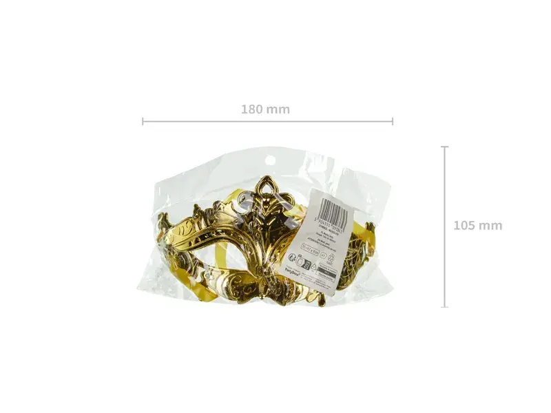 Øjenmaske - Carnival i guld plast