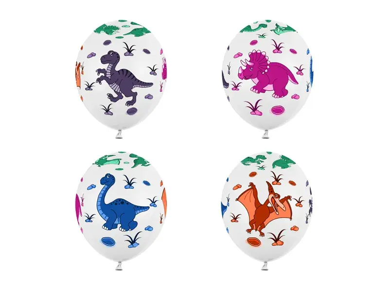 Dinosaur balloner i hvid med dino print