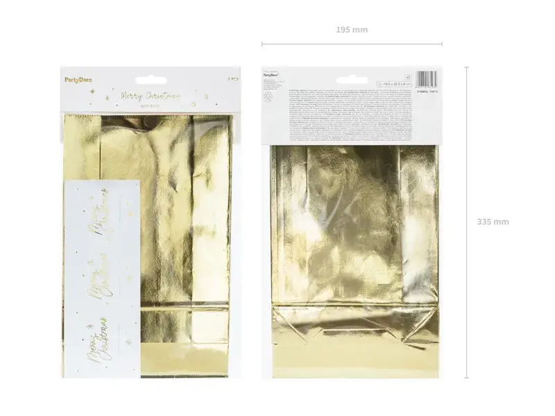 Gavepose i guldfarvet papir