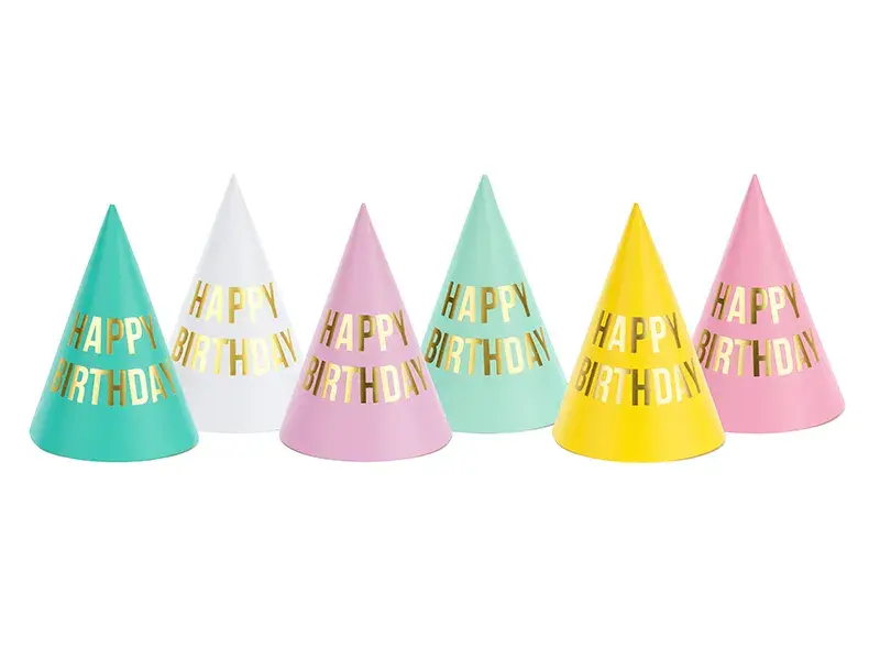 Partyhatte pastel Happy Birthday