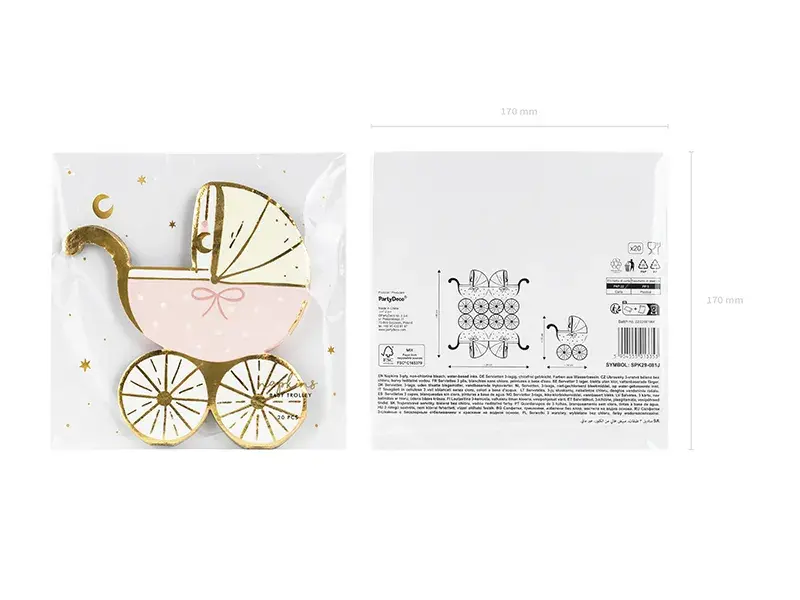 Barnevogn serviet i rosa