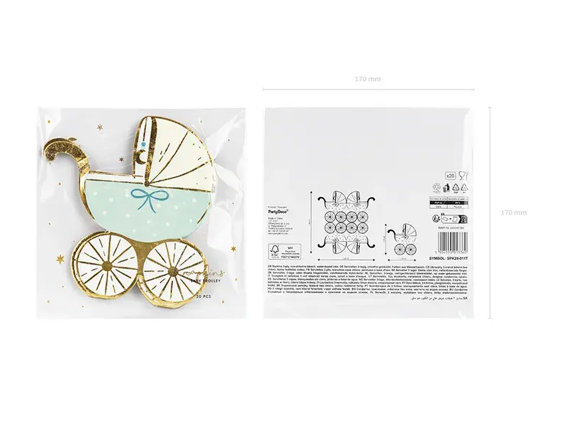 Barnevogn serviet i mint