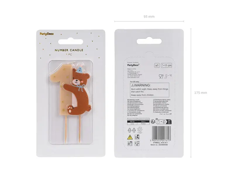 1års kagelys med Bamse