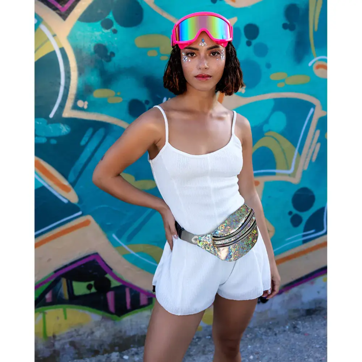 Skibrille i neon pink