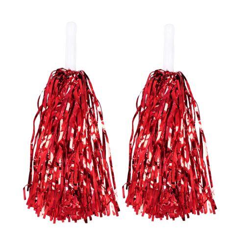 Pom pom sæt i metallic rød