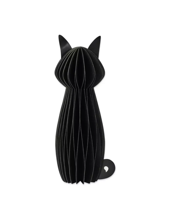 Fastelavnskat i sort papirvæv 30cm