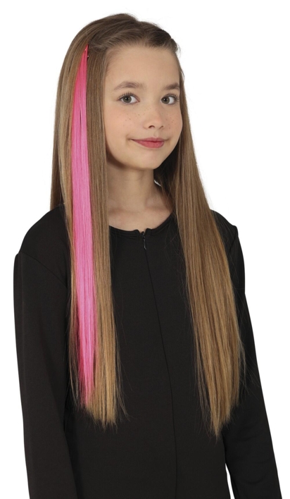 Hårextensions i neon pink