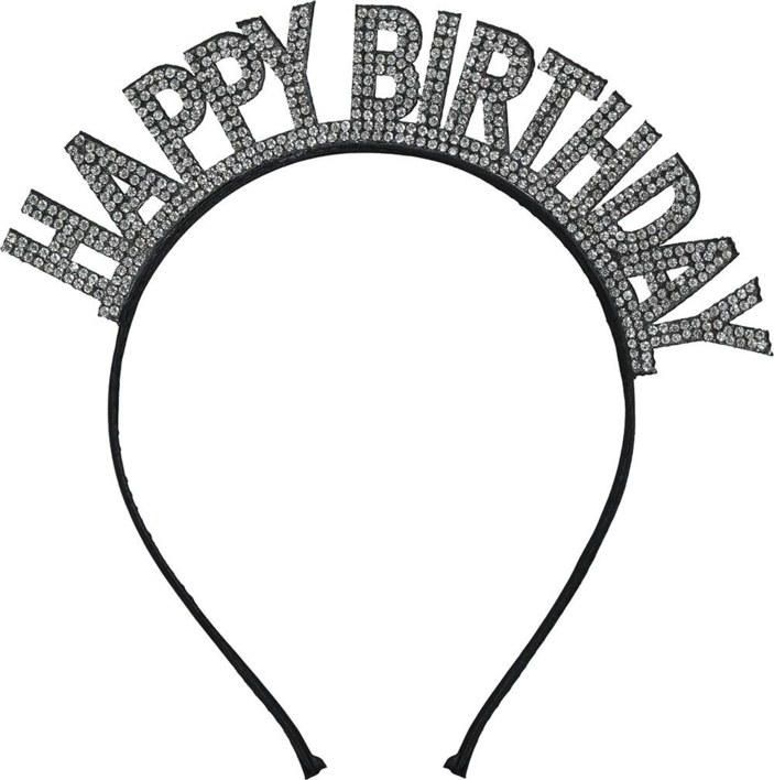 Happy Birthday hårbøjle med simili