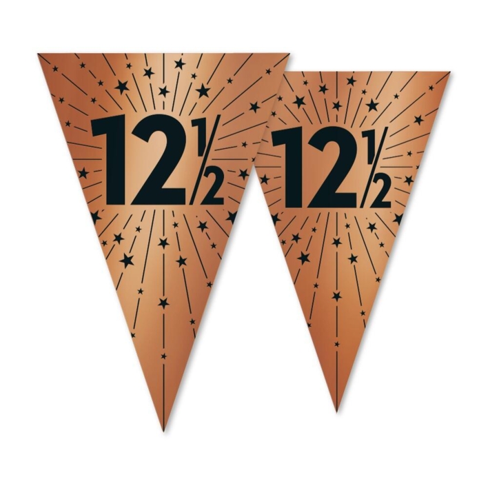 Kobberbryllup flagguirlande med spidsflag