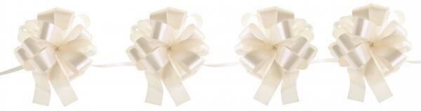 Bildekoration guirlande med sløjfer i creme