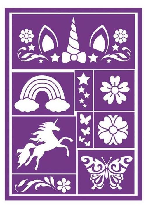 Enhjørning skabelon til ansigtsmaling