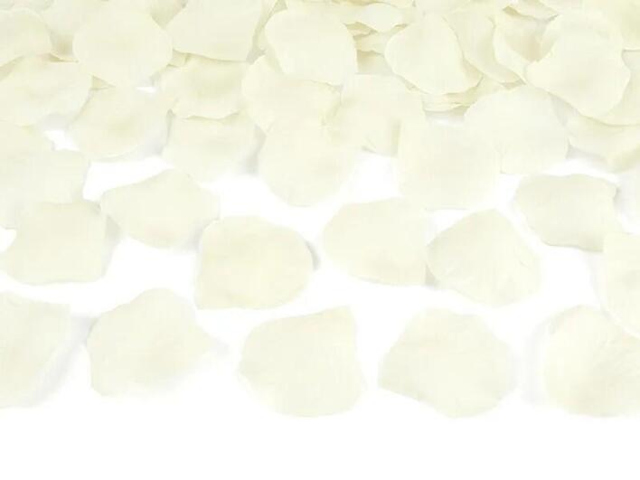 konfettirør 40cm med rosenblade i cremefarve