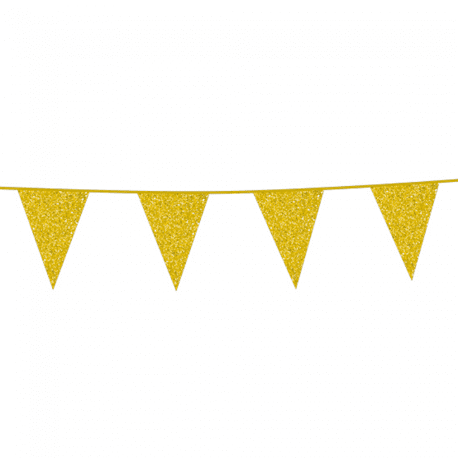 Flagbanner 6 m. Guldglitter