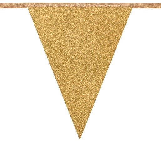 Flagbanner 6 m. Guldglitter