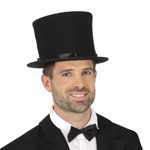 Tryllekunstnerhat i sort - foldbar LUX