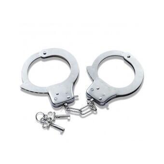 Håndjern i metal med nøgle